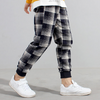 Boys Casual Plaid Pattern Drawstring Waist Pants