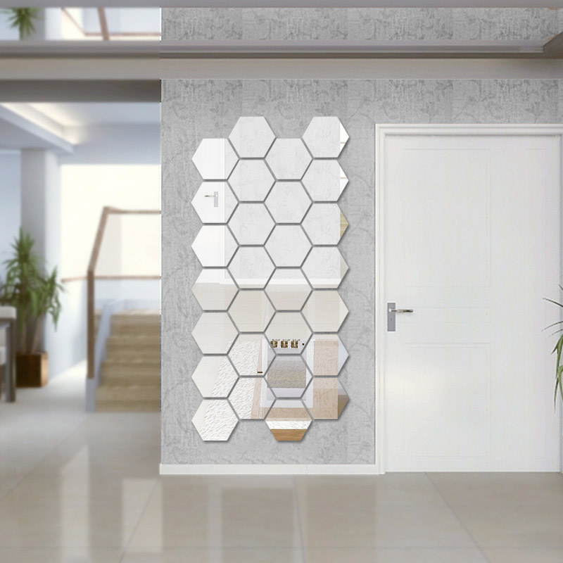 (Buy 1 Get 1) High Quality Personality Hallway Porch Home Decoration 3D Hexagonal Acrylic DIYWall Sticker ( 2 sets )