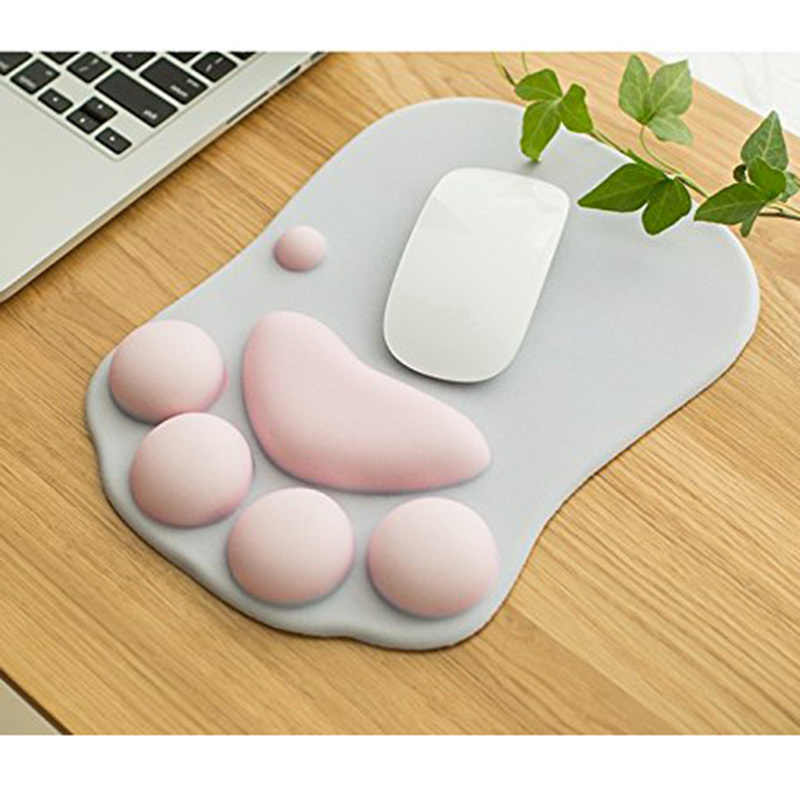 3D Cute Mouse Pad Computer Anime Soft Cat Paw Mouse Pads Wrist Rest Support