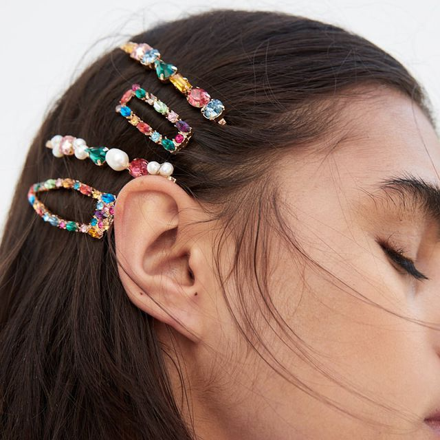 Multicolor Crystal Design Women Hair Clip