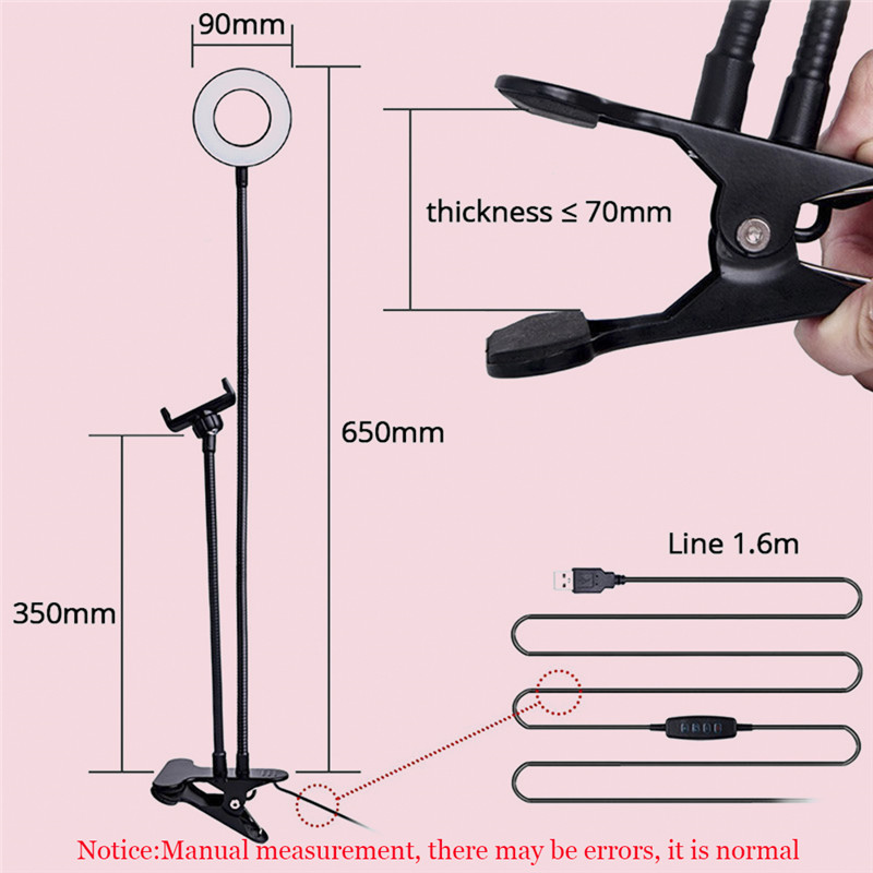 Mobile Phone Holder Clip Pattern Live Streaming Double LED Light