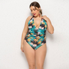 Sexy Floral Print Plus Size Women One-Piece Swimwear