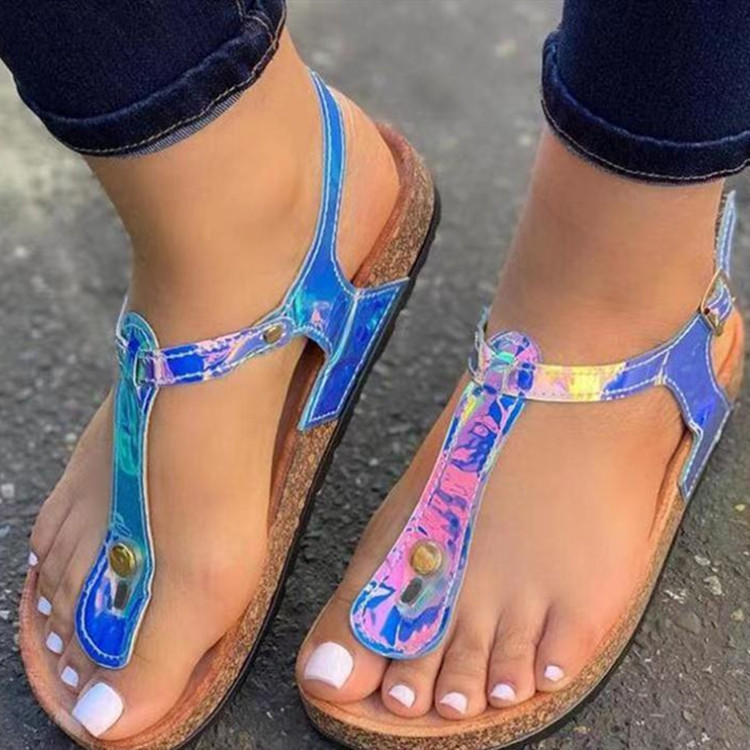 Plus Size Women Fashion Laser Flip Flops