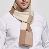 Men Winter Rectangle Colorblock Faux Cashmere Knit Scarf