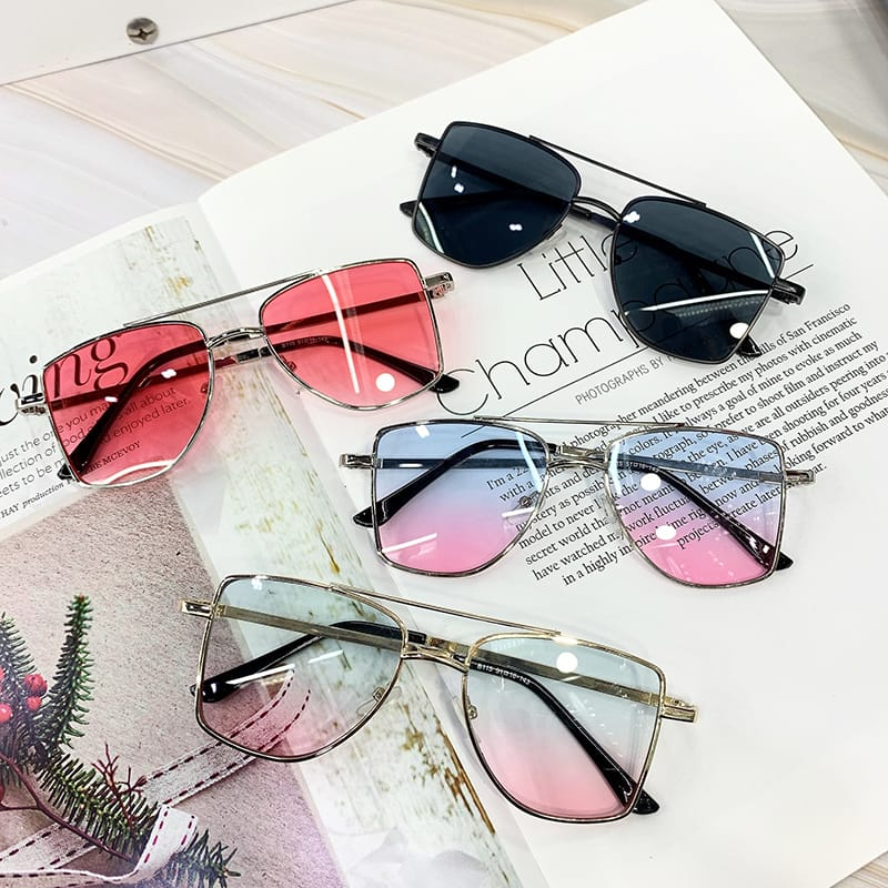 Kids Metal Frame Design Irregular Frame Sunglasses