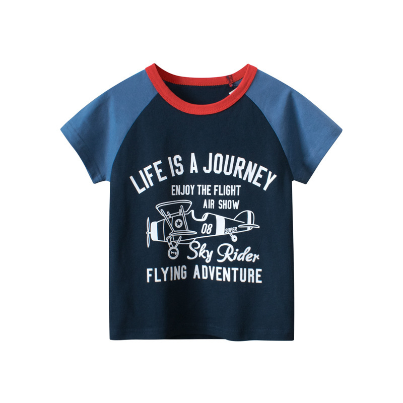 Children Kids Baby Fashion Boys Basic Short Sleeve Letter Print T-Shirt