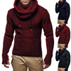 Men Autumn Winter Turtleneck Pullover Pocket Knitwear