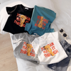 Kids Casual Round Neck Short Sleeve Cartoon Bear Letter Pattern Loose T-Shirt