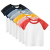 Kids Basic Color Blocking Round Neck Short-Sleeved T-Shirt