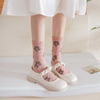 Women Fashion Tiny Flower-Dimensional Embossed Pattern Embroidery Socks 10 Pairs/Pack