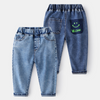 Children Kids Baby Fashion Boys Smiley Print Denim Pants