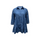 Women Plus Size Solid Color V Neck Single-Breasted Denim Dresses