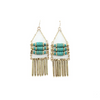 Creative Ethnic Style Unique Turquoise Stone Tassel Pendant Necklace Earrings