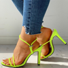 Size:5-10 Women Neon Colors High Heels Slim Bandage Sandals Shoes