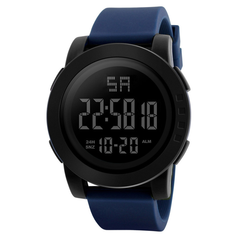 Men Fashion Simple Black Screen Multi-Sport Electronic Watch