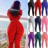 Women Solid Color Waist Elasticized Hip Lift Sports Yoga Pants