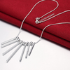 Fashion Lady High Quality 925 Silver Plated Tassel Pendant Necklace