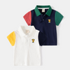 Children Kids Toddlers Fashion Boys Short Sleeve Color Matching Lapel Polo Shirt