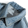 Men Fashion Letter Embroidery Loose Denim Jacket