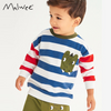 Children Kids Baby Fashion Boys Long Sleeve Cartoon Animals Stripe Print T-Shirt