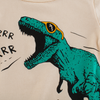 Boys Basic Cartoon Dinosaur Letter Round Neck Short-Sleeved T-Shirt