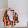 Children Kids Toddlers Boys Plaid Long-Sleeved Shirt