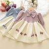 Children Kids Toddlers Girls Bow Knitted Dress