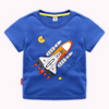 Boys Basic Round Neck Short Sleeve Cartoon Rocket Pattern T-Shirt