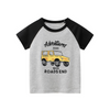 Boys Basic Round Neck Short-Sleeved Cartoon Truck Letter Pattern T-Shirt