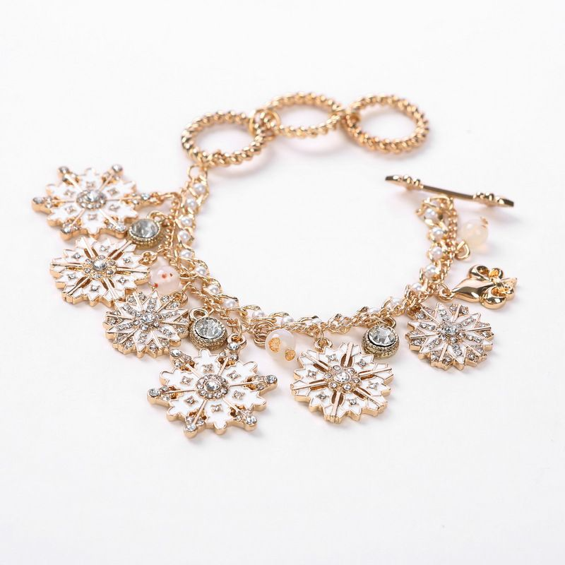 Unique Christmas Snowflake Design Women Alloy Bracelet