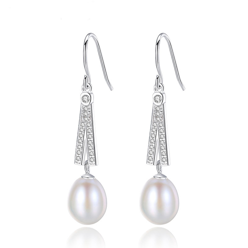 Romantic Natural Pearl Jewelry Women Luxury Sterling Silver Earrings