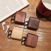 Simple Solid Wood With Hook Airpods Earphone Case