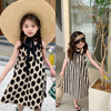 Children Kids Baby Fashion Girls Sleeveless Polka Dot V-Neck Princess Dress