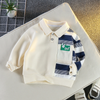 Children Kids Toddlers Fashion Boys Long Sleeve Patchowrk Rabbit Polo Shirt