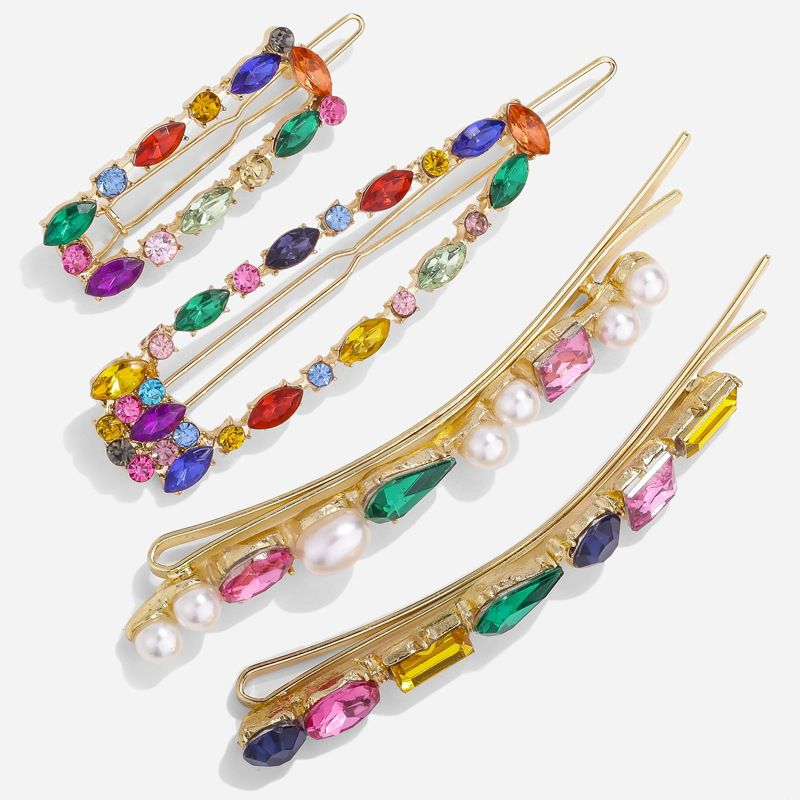 Multicolor Crystal Design Women Hair Clip