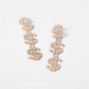 Creative Dollar Chain Design Full Rhinestone Dangle Earrings