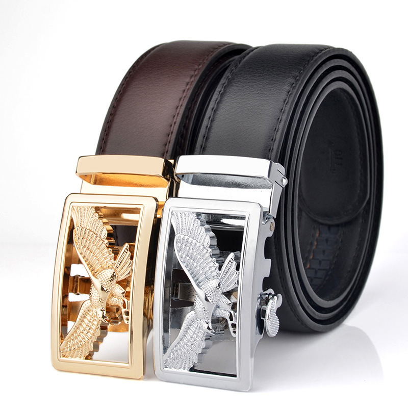 Men Fashion Eagle Pattern Automatic Buckle Belt