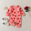 Toddlers Newborn Baby Fashion Girls Valentine'S Day Long Sleeve Cartoon Heart Print Romper