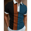 Men Fashion Lapel Stripe Polo Shirt