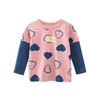 Children Kids Toddlers Fashion Girls Contrast Color Long Sleeve Heart Print T-Shirt