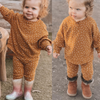 Toddlers Newborn Baby Fashion Girls Long Sleeves Dot Print Sweatshirt And Pants 2pcs Set