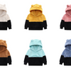 Children Kids Toddlers Boys Girls Color Matching Long-Sleeved Plush Hoodies