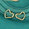 Women Fashion Simple Solid Heart Earrings