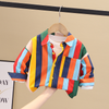 Toddlers Newborn Baby Boys Long-Sleeved Rainbow Color Shirt