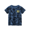 Kids Boys Casual Leaf All Over Print Round Neck Short Sleeve Basic T-Shirt