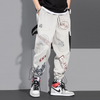 Men Casual Letter Graffiti Printed Straight Leg Pants