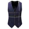 Men 3 Pcs Line Printed Notch Neckline Blazers And Vests And Pants