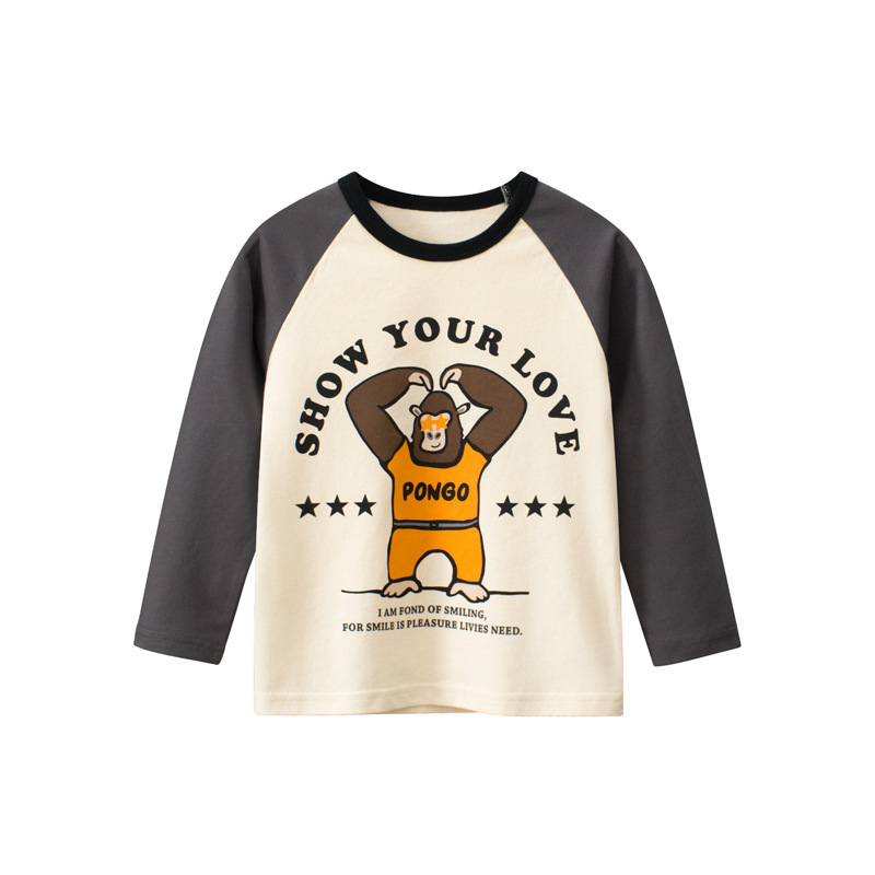 Children Kids Toddlers Fashion Boys Cartoon Letters Long Sleeve Casual Basic T-Shirt