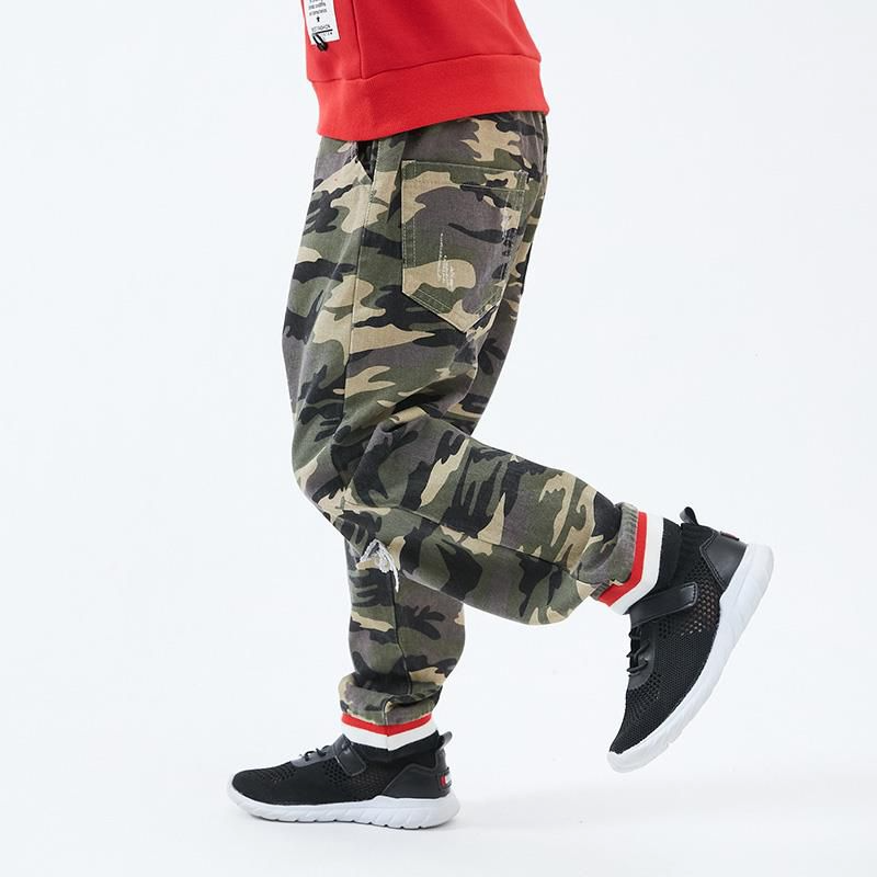 Casual Boys Cotton Patchwork Camouflage Printed Pants