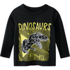 Boys Casual Cartoon Dinosaur Round Neck Long-Sleeved T-Shirt